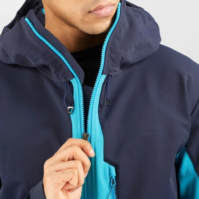 Chaquetas Salomon Outpeak Softshell Full Zip Hombre Azul Marino Turquesa | MX TWFK587